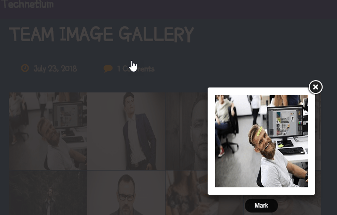 Display gallery images in lightbox