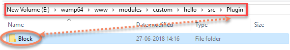 Create custom block folders in custom module drupal 8